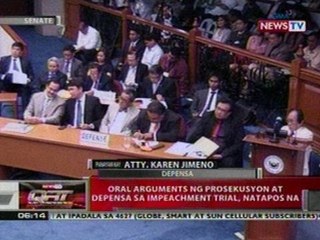 QRT:  Oral arguments ng prosekusyon at Depensa   sa impeachment trial, natapos na
