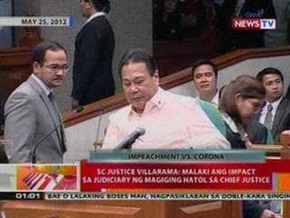 BT: SC Justice Villarama: Malaki ang impact   sa judiciary ng magiging hatol sa Chief   Justice