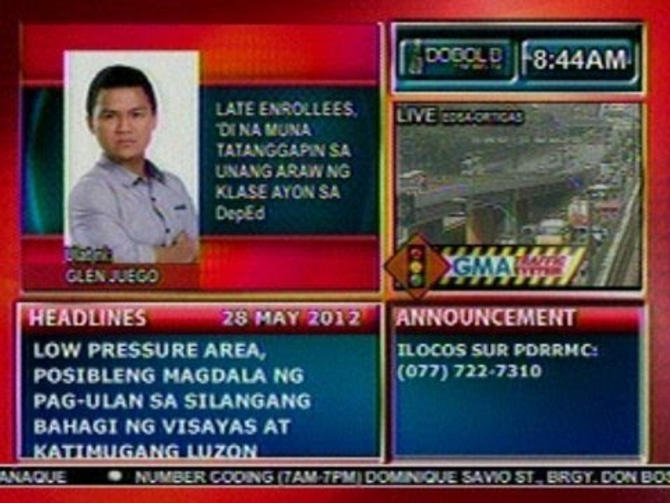 DB: DepEd: Late enrollees, 'di na muna tatanggapin sa unang araw ng klase (052812)