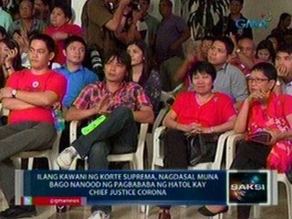 Saksi: Ilang kawani ng SC, nagdasal muna bago nanood ng pagbababa ng hatol kay Corona