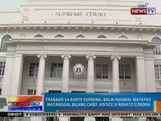NTG: Trabaho sa SC, balik-normal matapos matanggal si Corona