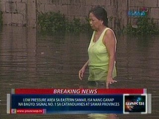 Saksi: Low pressure area sa Eastern Samar, isa nang ganap na bagyo