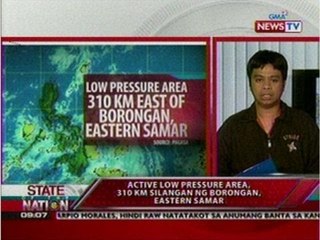SONA: Active low pressure area, 310 km silangan ng Borongan, Eastern Samar