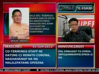 DB: Robredo, bukas daw sa ideya ng waiver para mabusisi ang bank account ng sinumang nasa gobyerno