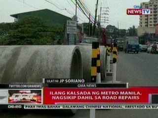 QRT:  Ilang kalsada ng Metro Manila, nagsikip   dahil sa road repairs