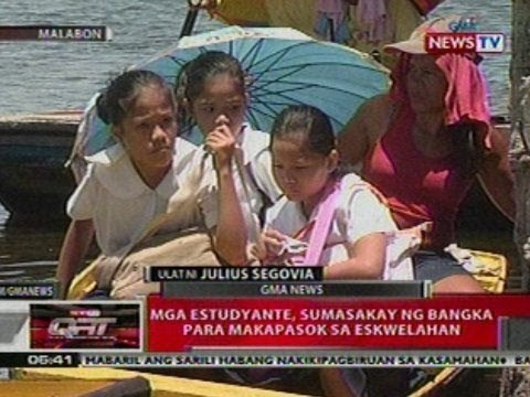 QRT: Mga estudyante sa Malabon, sumasakay ng bangka para makapasok sa eskwelahan