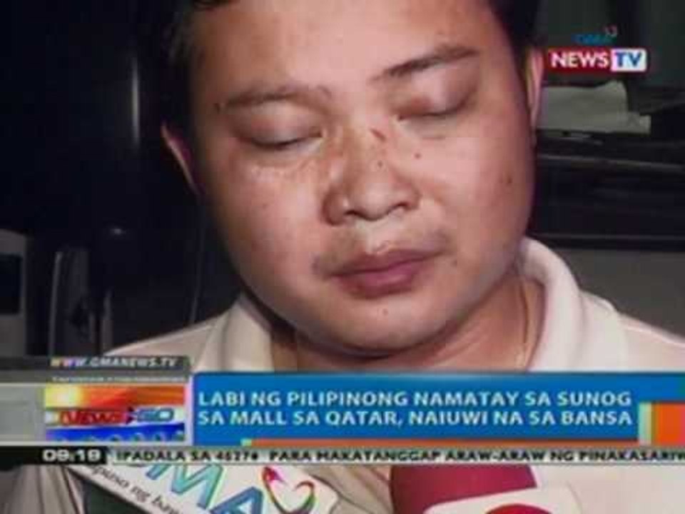 NTG: Labi ng pilipinong namatay sa sunog sa mall sa Qatar, naiuwi na sa bansa