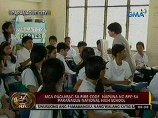 24 Oras: Mga paglabag sa fire code, napuna ng BFP sa Parañaque Nat'l HS