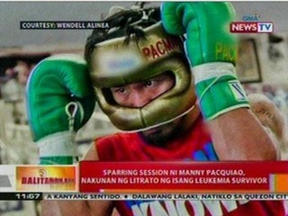 BT: Sparring session ni Pacman, nakunan ng   litrato ng isang leukemia survivor