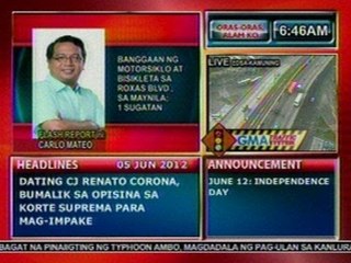 DB: Banggaan ng motorsiklo at bisikleta sa Roxas Blvd., sa Maynila; 1 sugatan