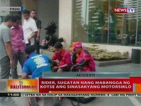 BT: Rider sa Pasig, sugatan nang mabangga ng kotse ang sinasakyang motorsiklo