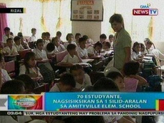 BP: 70 estudyante sa Rizal, nagsisiksikan   sa 1 silid-aralan sa Amityville Elem.   School