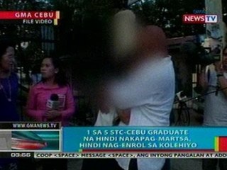 BP: 1 sa 5 STC-Cebu graduate na hindi   nakapag-martsa, hindi nag-enrol sa   kolehiyo