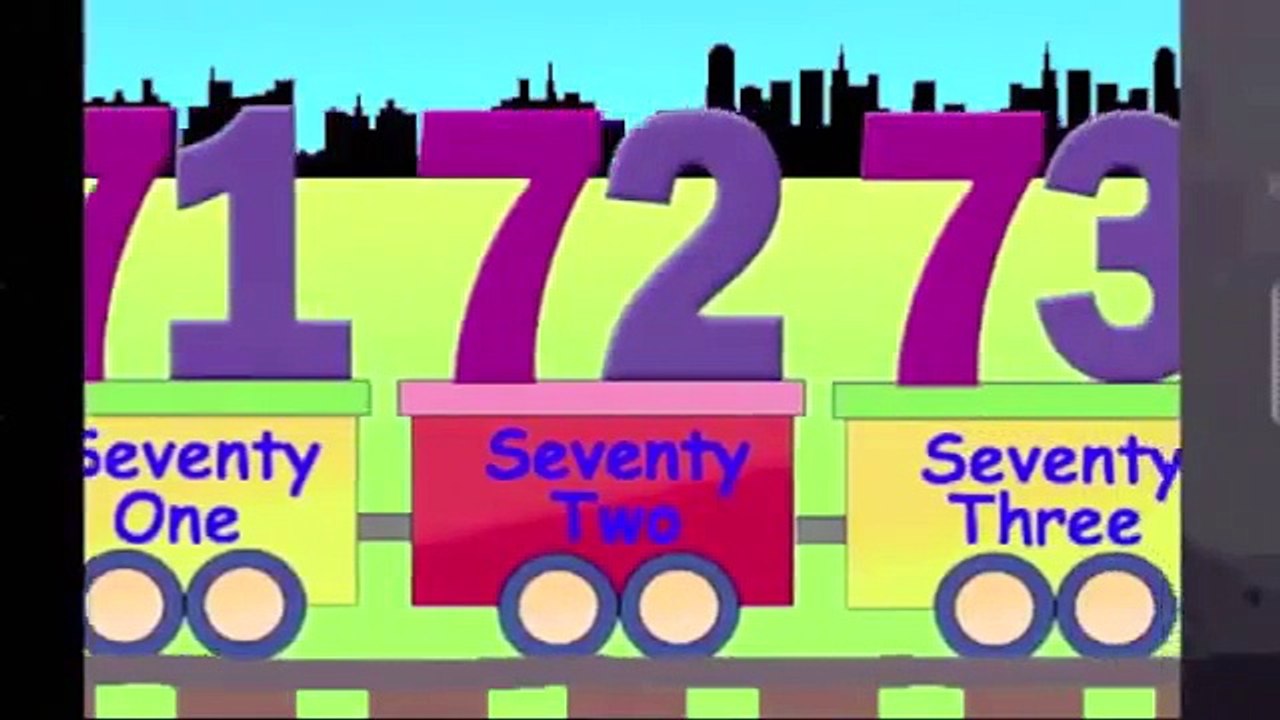 The Number Train learning numbers for kids, 71 to 80