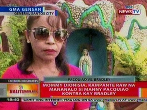 BT: Mommy Dionisia, kampante na mananalo si Pacman vs Bradley