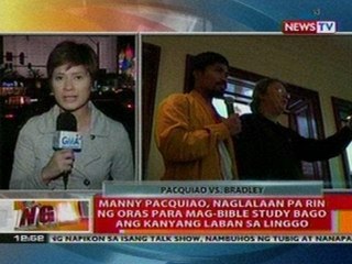BT: Pacman, naglalaan pa rin ng oras para   mag-Bible study bago ang laban sa   linggo