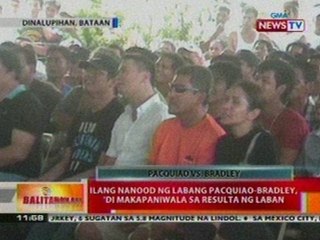 BT: Ilang nanood ng labang Pacquiao-  Bradley, di makapaniwala sa resulta ng   laban