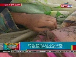 BP: Bata sa Davao, patay sa landslide