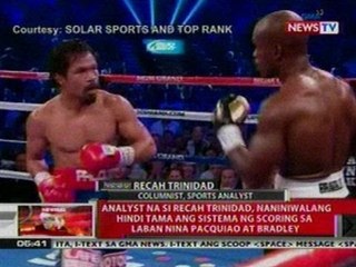 QRT: Recah Trinidad, naniniwalang hindi tama ang sistema ng scoring sa laban nina Pacman at Bradley