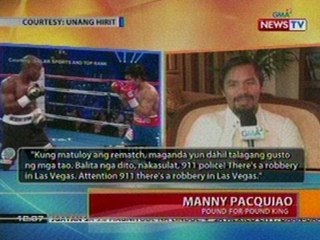 BT: Pacman, maluwag nang tinanggap ang   naging desisyon sa laban nila ni   Bradley