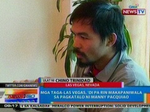 NTG: Mga taga-Las Vegas, 'di pa rin makapaniwala sa pagkatalo ni Manny Pacquiao