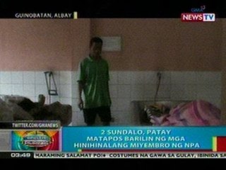 BP: 2 sundalo sa Albay, patay nang barilin   ng mga miyembro ng NPA