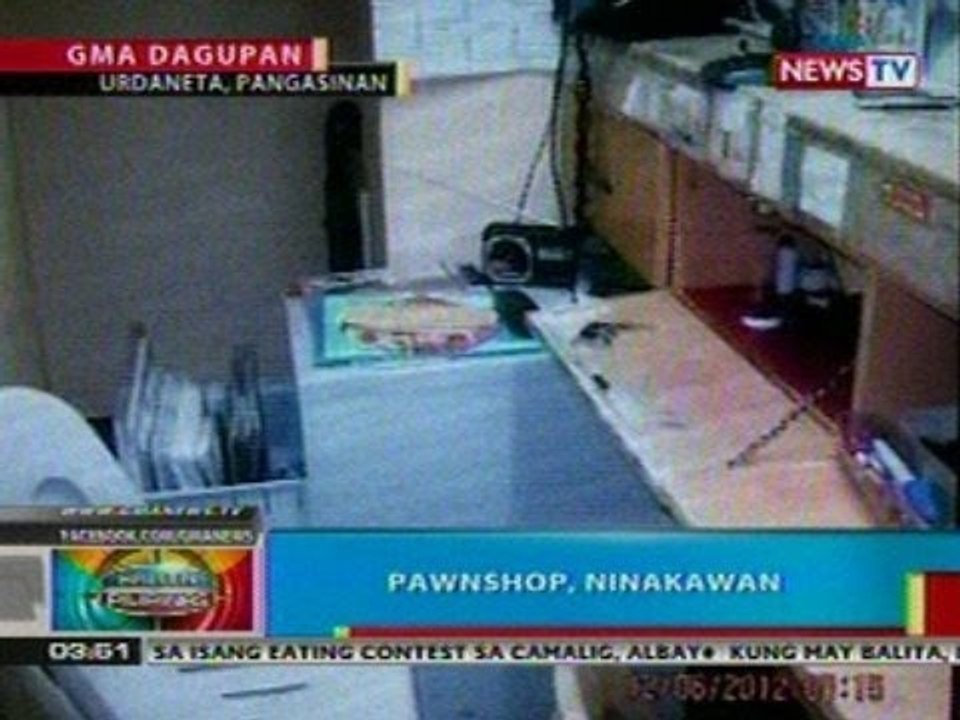 BP:  Pawnshop sa Pangasinan, ninakawan