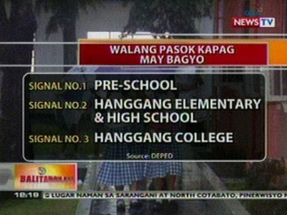 BT:  Walang pasok kapag may bagyo