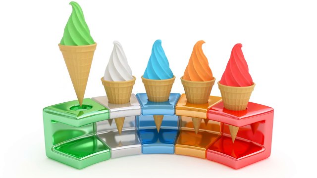 Learn Colors with 3D Ice Cream for Kids Learning Videos for Children Nursery Rhymes Songs