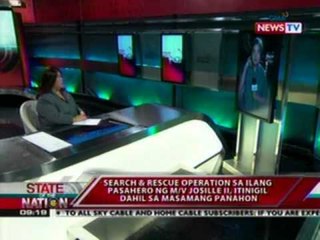 Search & rescue operation sa ilang pasahero ng M/V Josille II, itinigil dahil sa masamang panahon