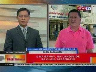 BT: 6 na bahay, na-landslide sa Glan,   Sarangani