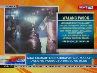 NTG: Mga commuter sa Maynila, nahirapang sumakay dala ng pabugso-bugsong ulan