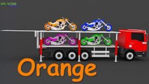 Learn Colors with Motorcycles Transporter for Kids - Learn Animals for Children - Learning Videos