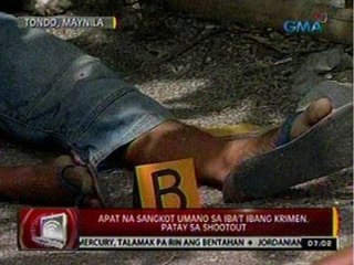 24 Oras: 4 na sangkot umano sa iba't ibang krimen, patay sa shootout