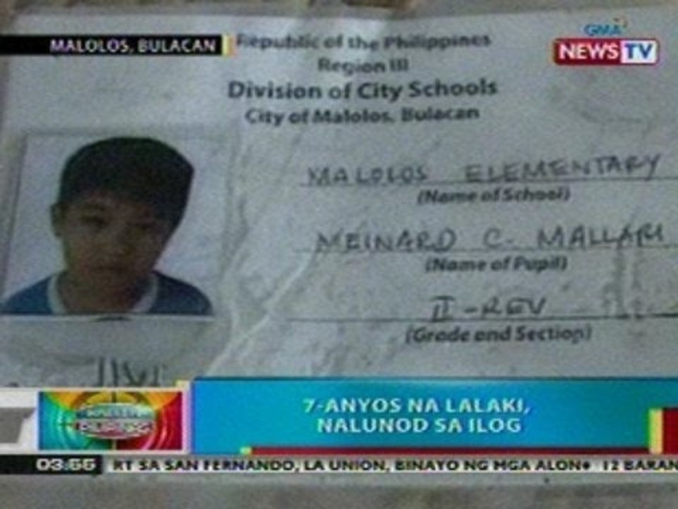 BP: 7-anyos na lalaki sa Bulacan, nalunod sa ilog