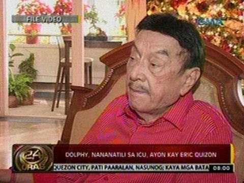 24 Oras: Dolphy, nananatili sa ICU, ayon kay Eric Quizon