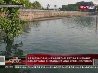 QRT:  La Mesa dam, naka-red alert pa rin kahit bahagyang bumaba na ang lebel ng tubig