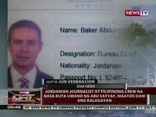 Download Video: QRT: Jordanian journalist at pilipinong crew na nasa kuta ng Abu Sayyaf, maayos daw ang kalagayan