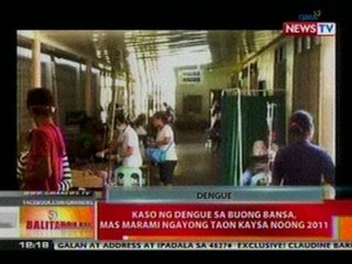 BT: Kaso ng dengue sa buong bansa, mas marami ngayong taon kaysa noong 2011