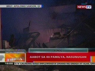 BT: Aabot sa 40 pamilya sa QC, nasunugan