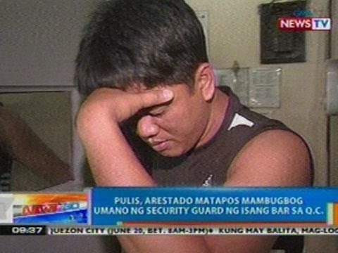 NTG: Pulis, arestado matapos mambugbog umano ng security guard ng isang bar sa QC