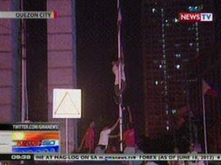 NTG: Lalaking naglambitin sa flag pole sa Mabuhay Rotonda, umaming nakainom at gumamit ng droga