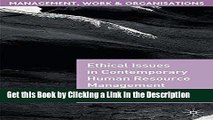 Read Ebook [PDF] Ethical Issues in Contemporary Human Resource Management (Management, Work and