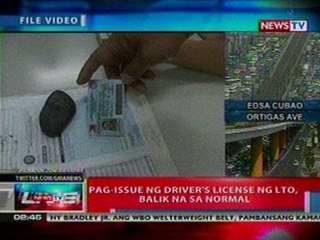 NTL: Pag-issue ng driver's license ng LTO, balik normal