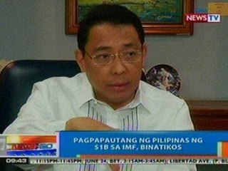 NTG: Pagpapautang ng Pilipinas ng $1B sa IMF, binatikos