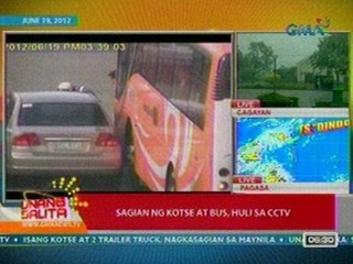 UB: Sagian ng kotse at bus sa EDSA-Reliance, huli sa CCTV