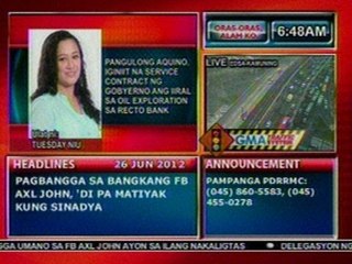 DB: PNoy, iginiit na service contract ng gobyerno ang iiral sa oil exploration sa Recto Bank