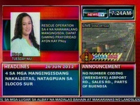 DB: PNoy: Rescue ops sa 4 na nawawalang mangingisda, dapat gawing prayoridad