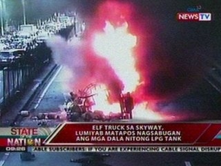 SONA: Elf truck sa skyway, lumiyab matapos nagsabugan ang mga dala nitong LPG tank