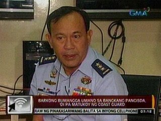 24 Oras: Barkong bumangga umano sa bangkang pangisda, 'di pa matukoy ng coast guard